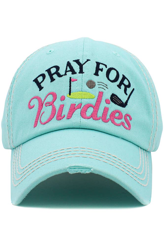 Hana - PRAY FOR BIRDIES Vintage Baseball Cap: Diamond Blue