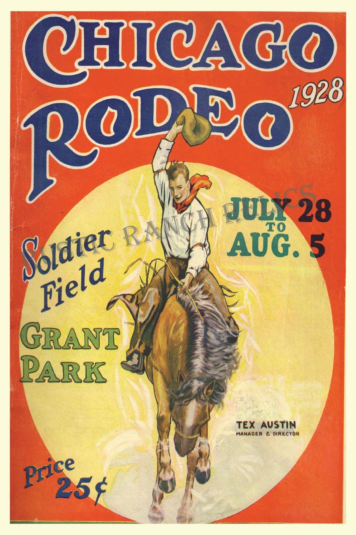 Chicago Rodeo 1928 - Vintage Rodeo Poster