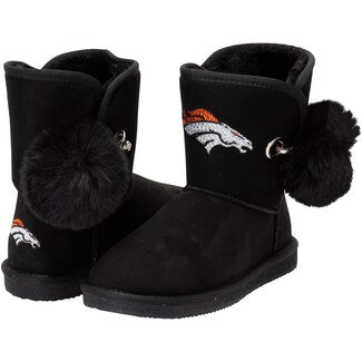 Women's Cuce Black Denver Broncos The Fumble Faux Fur Boots