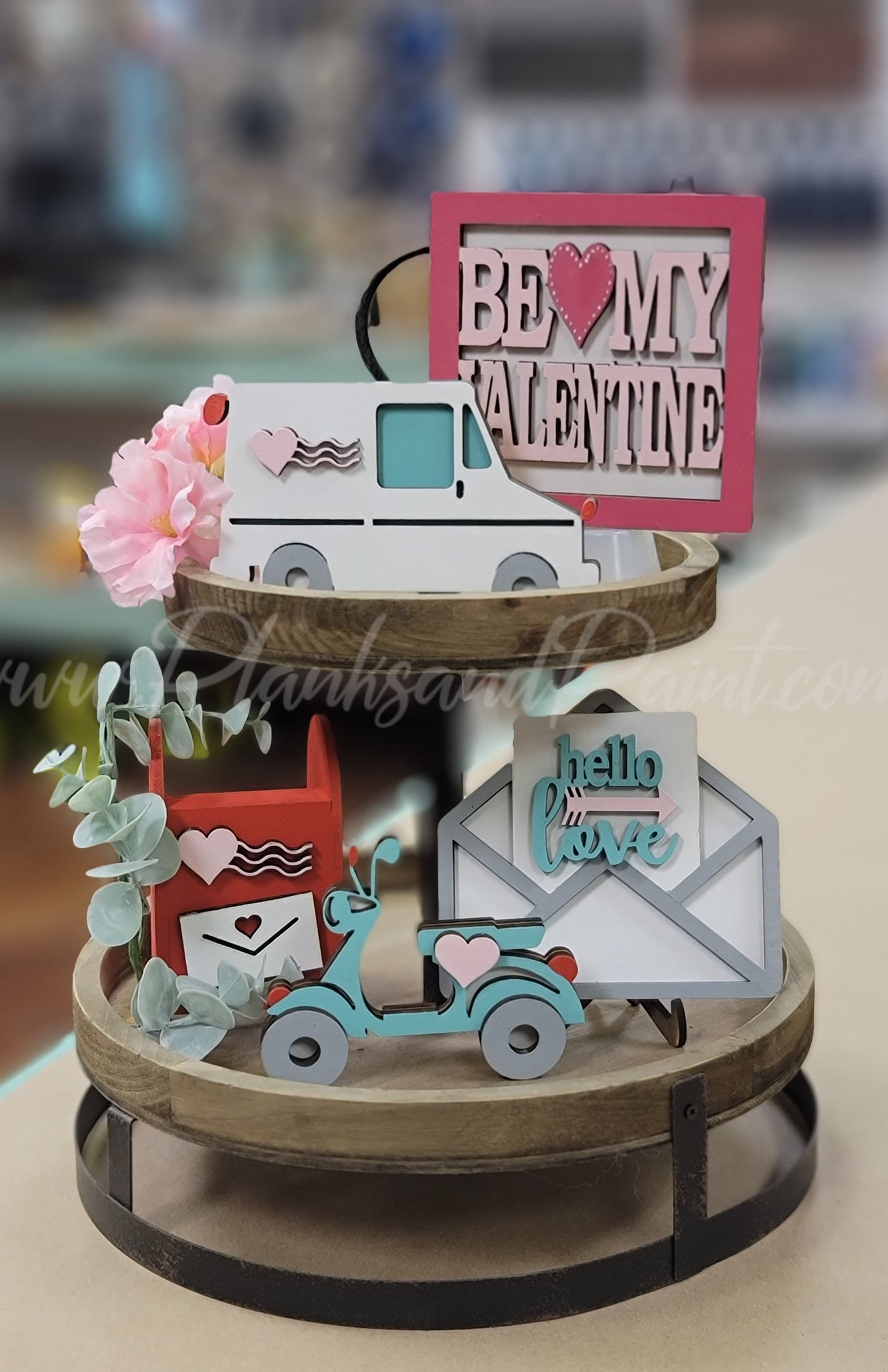 Valentine Mini Sign/Tiered Tray Set